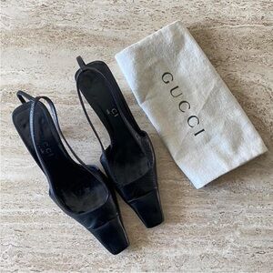 Gucci Tom Ford Black Slingback Heels